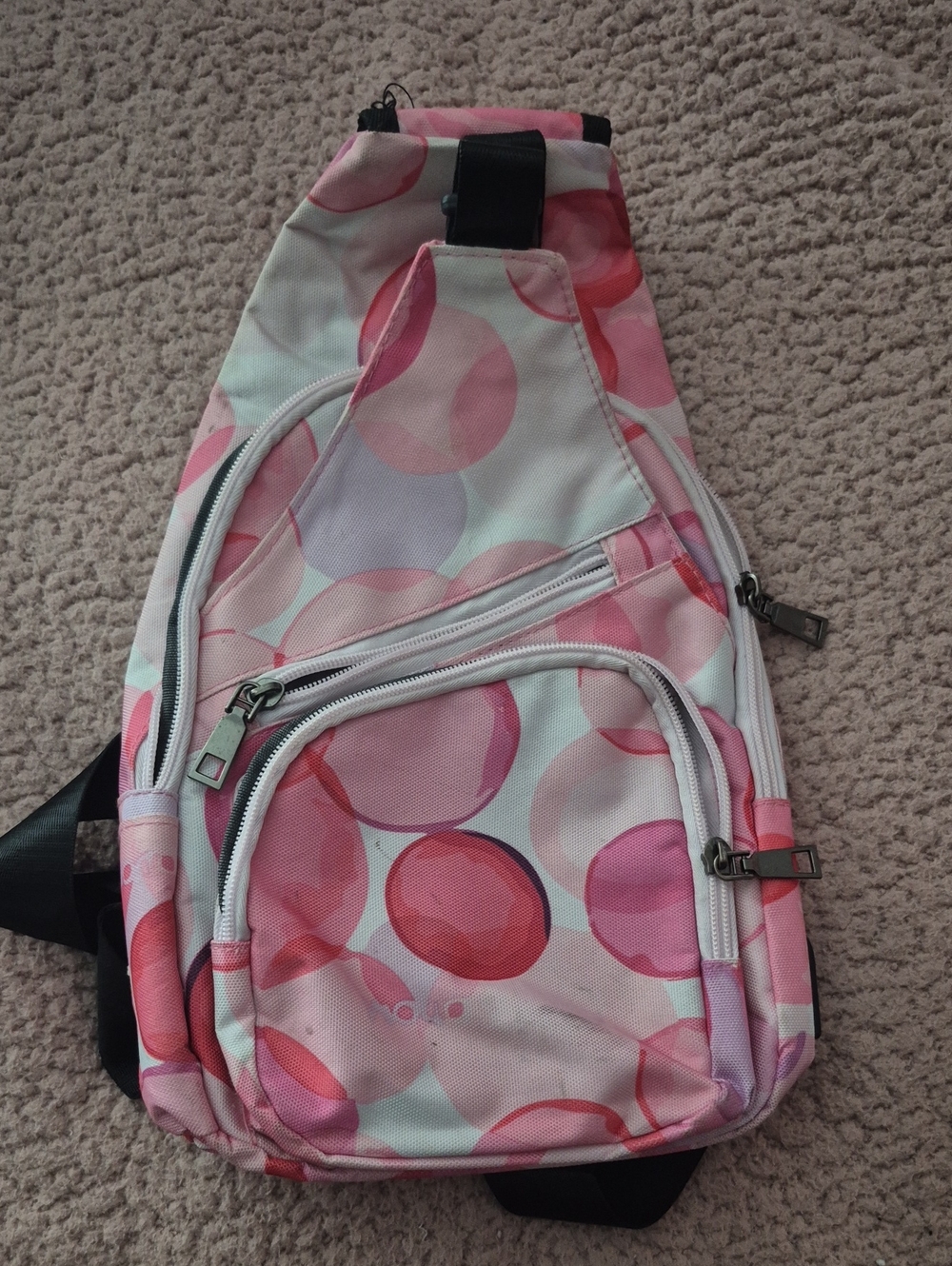 Pink Bubble Print Crossbody Sling Bag